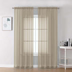 Chyhomenyc Taupe Sheer Curtains 78 Inches Long 2 Panels Set by Chyhomenyc