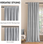 MIULEE Greyish White Velvet Blackout Curtains 52x108 inches 2 Panels | Luxury - Image 2