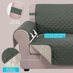 U-NICE HOME Reversible Recliner Chair Covers, Pet Friendly, Elastic Straps - Image 3