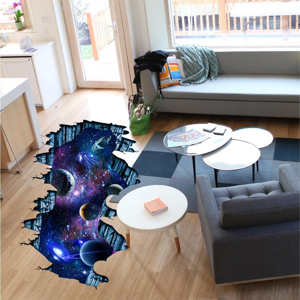 Quanhaigou Galaxy Wall Sticker,Space Wall Decal,Planet Wallpaper Decoration Decor