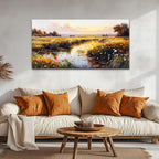 ZUITINGHUA Large Wall Decor For Living Room Canvas Wall Art For Office Modern Wall Decorations For Bedroom Rivers Landscape Painting Farmhouse Pictures Artwork Room Home Decor 24x48 In