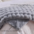 BENVWE Fluffy Faux Fur Throw Blanket for Couch, Soft Plush Thick Cozy Fuzzy Luxury Minky Bubble Blanket for Home Living Room Decor Gift for Women, Light Grey, 51" x 63", 1100GSM