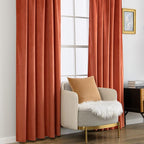 MIULEE Velvet Curtains 52x84 inches 2 Panels Burnt Orange Blackout Curtains | - Image 7
