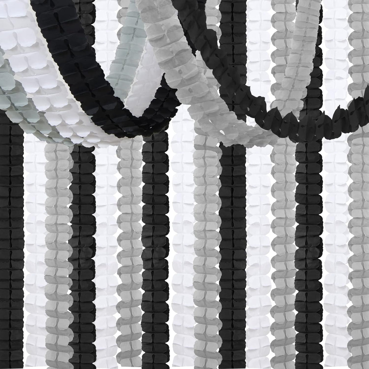 Black White-Silver Party-Decorations Streamers Garland - 157Ft Graduation Four-Leaf Clover Hanging Banner,Men Boys Birthday Engagement Wedding Baby Bridal Shower New Years Supplies Decor Hugtmr