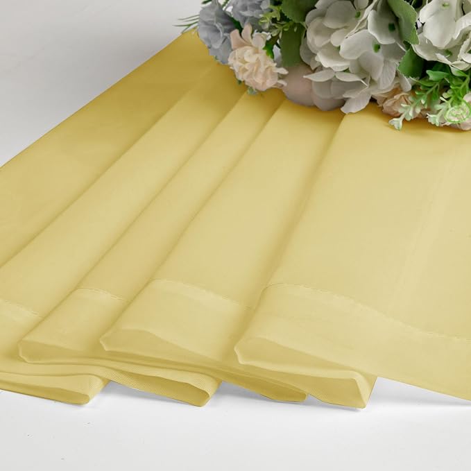 Yellow Sheer Curtains 96 Inches Long 2 Panels, Gauzy Light Filtering Breathable - Image 2