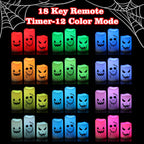 GenSwin Flameless LED Pillar Candles - Battery Operated, 12 Color Changing, Remote Timer, Perfect for Halloween, Fall Decor (3 x 4 x 5')