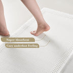RESARE Waffle Bath Mat for Bathroom, Non Slip Bathroom Rugs 24"x36" White | - Image 3
