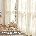 MIULEE Light Cream Sheer Curtains 84 Inches Long 4 Panels 42 x 84 Inches | - Image 5