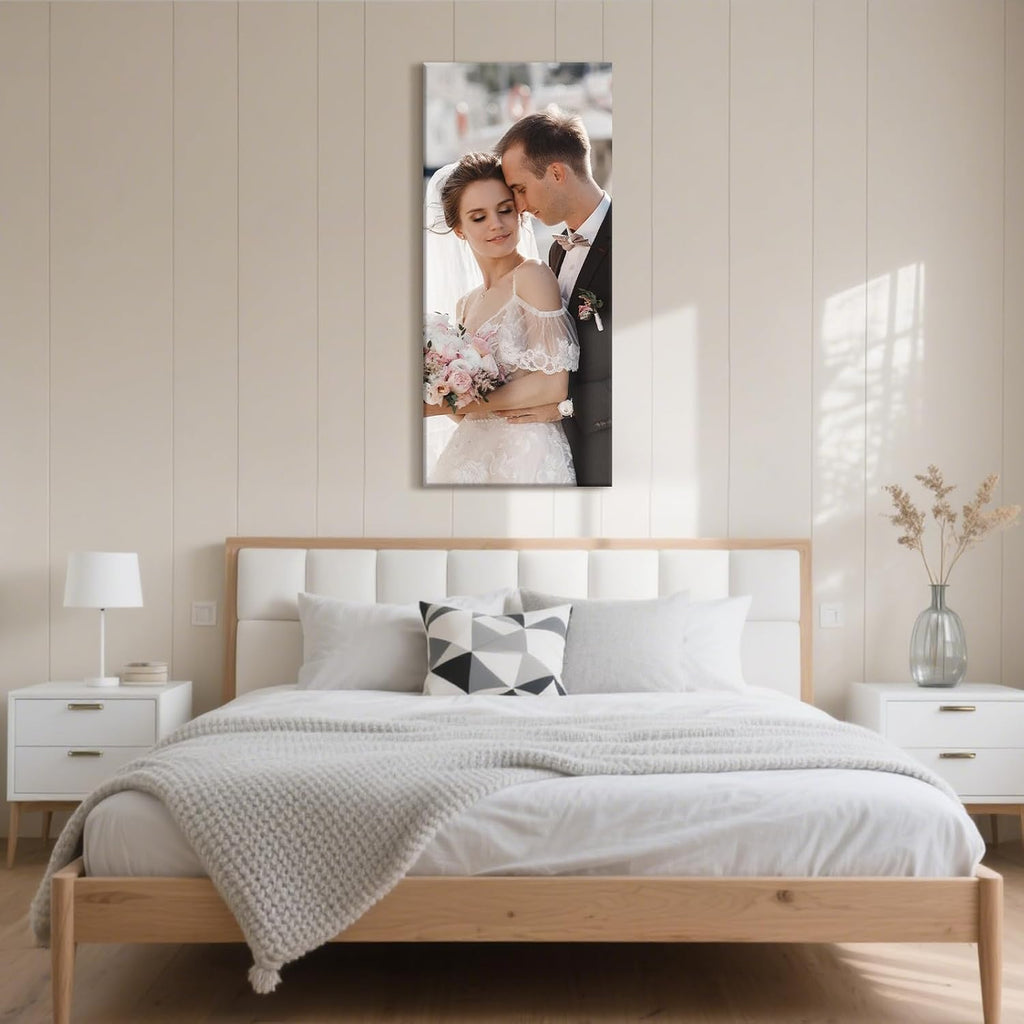 Personalized Custom Canvas Prints with Your Photos & Text, Customized Picture Print, Transform Own Images Into Framed Wall Art Digitally Printed Photo to Canvas, Keepsakes Gifts for Family 16x36’’
