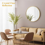 Fabuday Round Gold Mirror for Wall - 20 Inch Circle Mirror for Bathroom, Living Room Decor, Metal Golden Framed Small Circular Mirror