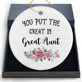 Great Aunt Ceramic Christmas Ornaments, Great Aunt Gifts Baby Announcement Gifts Christmas Tree Decorations Ornaments, Pregnancy Announcement Gift Hanging Decor