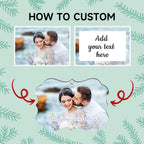 4 Pack Personalized Christmas Ornaments 2025 Wood Custom Photo Text Hanging Ornament for Christmas Tree Decorations, First Christmas Engaged/Married, New Home, Baby's First Christmas, Memorial