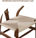 Wishbone Chair Natural Solid Wood Dining Chair/Hans Vegner Y Chair Rattan and Wood Accent Armrest Chairs Set of 1 (Ash Wood - Walnut)