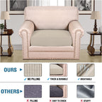 H.VERSAILTEX Super Stretch Individual Seat Cushion Covers Sofa Covers Couch Cushion Covers Slipcover Sets Thick Jacquard Textured Twill Fabric (1 Piece Chair Cushion Cover, Island Fossi)