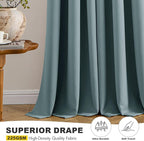 MIULEE Blackout Curtains for Bedroom 2 Panels 40 x 84 Inch Long Dusty Blue | - Image 5