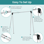 APEXCHASER Foldable Clothes Drying Rack, 55'' Collapsible Laundry Clothes Airer Width Heavy Duty Hanger for Sweaters Baby Clothes Towels Portable Indoor Outdoor for Home Travel