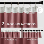MIULEE Dusty Rose Back Tab Blackout Curtains 52x84 Inch Length 2 Panels Set | - Image 3
