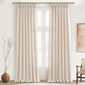 Pinch Pleated Linen Semi Sheer 105 Inch Extra Long Curtains by PleatedDrapes