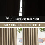 Vision Home Brown Pinch Pleated Full Blackout Curtains Linen Blended 60 inch - Image 6