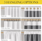 NICETOWN Greyish White 100% Blackout Linen Curtains 84" Long, Farmhouse Thick - Image 3