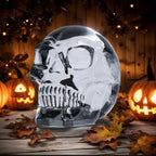 Model Statue for Home Décor Crystal Skull Decorative Figurine Gifts for Women Husbands Halloween Head Figurine Decoration Gift (Silver Skull)