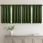 MIULEE Set of 4 Short Bedroom Blackout Curtains 54 Inch Long Oliver Green | by MIULEE