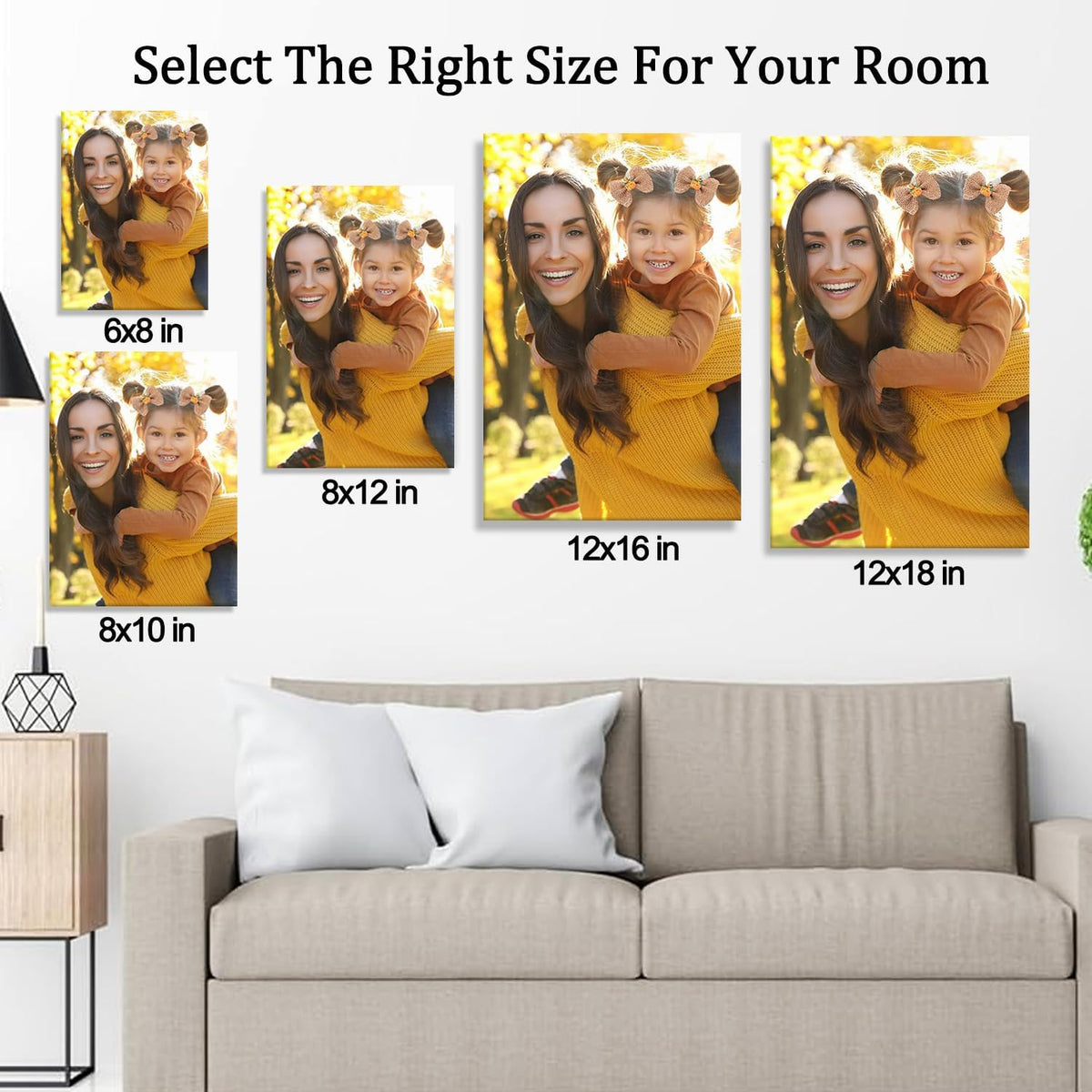 Custom Framed Canvas Prints With Your Photos-Personalized Picture To Canvas Wall Art ，Home Decoration Gifts Holiday Gifts