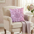 Purple Accent 3D Flower Decorative Throw Pillow Covers - Image 5