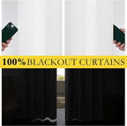 NICETOWN 100% Absolutely Blackout Linen Curtains - Image 2
