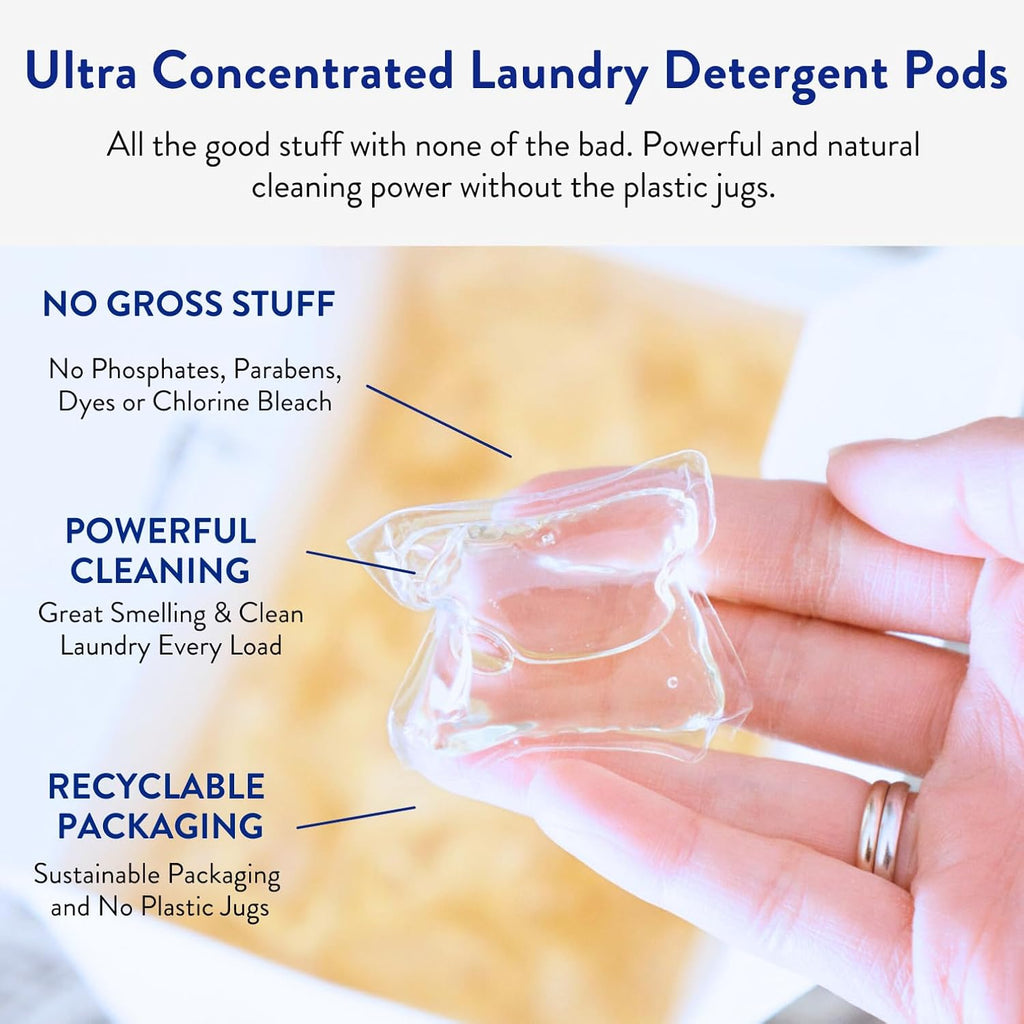 The Clean People Laundry Detergent Pods - Hypoallergenic Laundry Pods - Ultra Concentrated, Recyclable Packaging, Stain Fighting - Fresh Scent, 192 Pack