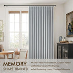 MIULEE Grayish Blue Pinch Pleated 100% Blackout Linen Curtains 40x63 Inches | - Image 3