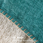 MIULEE Pack of 2 Couch Throw Pillow Covers 20x20 Inch Teal Farmhouse Decorative Pillow Covers with Stitched Edge Soft Chenille Solid Dyed Spring Pillow Covers for Sofa Bed Living Room