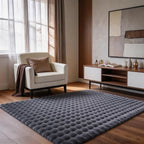 Gray Rabbit Plush Rug 4'x6', Fluffy Shaggy Area Rug - Image 2