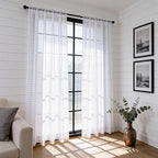 SpaceDresser Check Sheer Curtains 54 Inches Long - Image 4