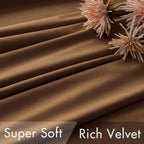 MIULEE Velvet Curtains 52x108 inches 2 Panels Brown Blackout Curtains | Luxury - Image 4