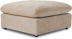 JACH Modular Ottoman Seater for Living Room, Cushion Covers Removable, Minimalist Comfy Footstool, Breathable Ottoman for Living Room Apartment (Khaki)