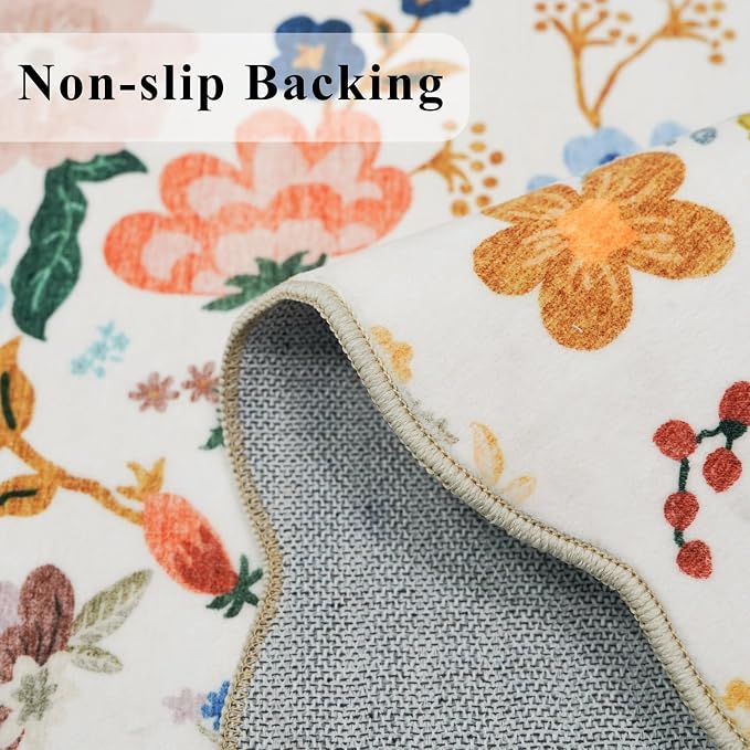 Washable 3x12 Hallway Runner Rug: Soft Floral Scalloped Runners - Image 5