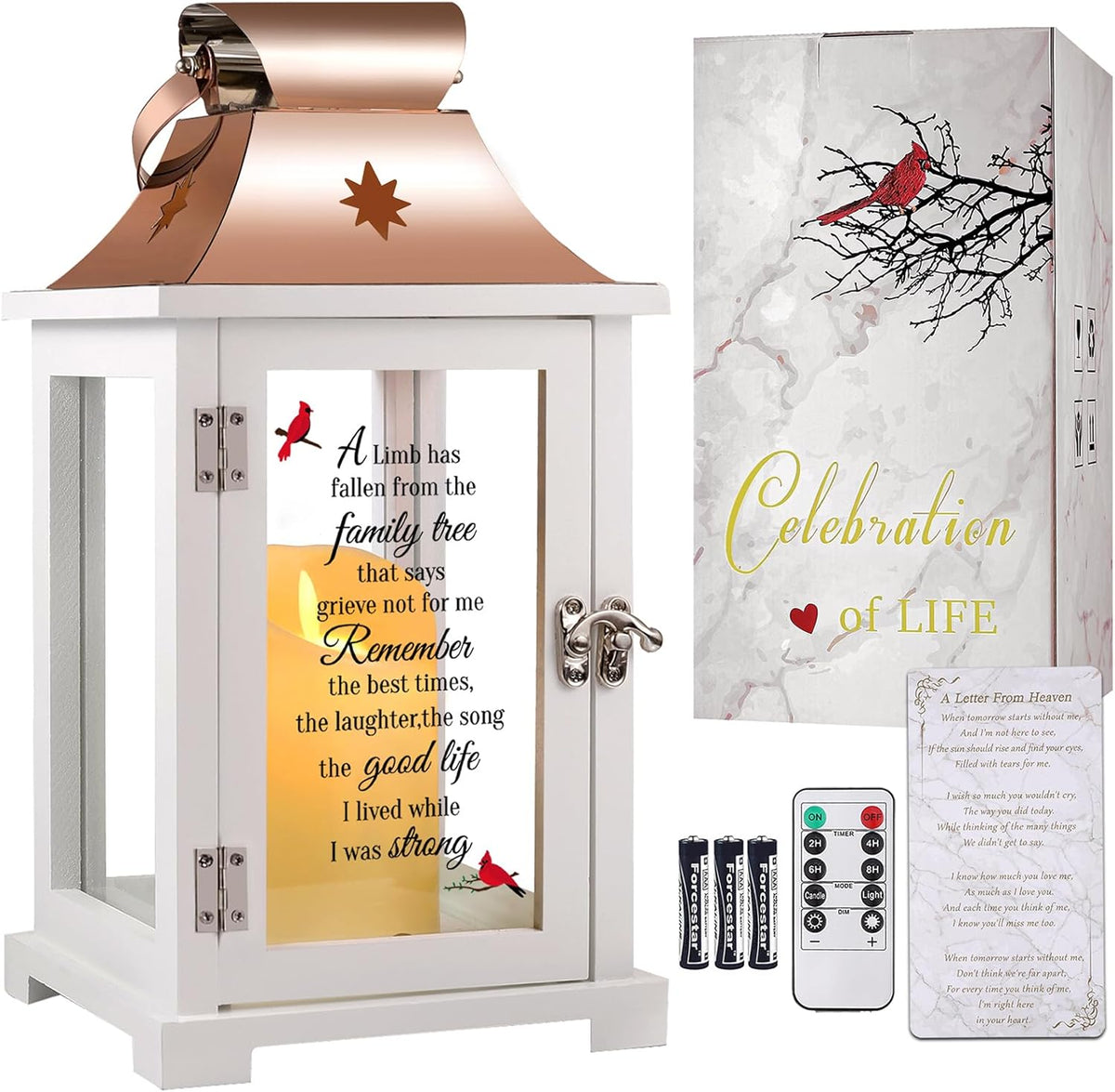Memorial Lantern, Sympathy Gifts for Loss of Mom/Dad/Loved One, Bereavement Gifts, in Memory of Loved One Lantern,Celebration of Life, Memorial Gifts, Funeral Lantern,A Limb has Fallen from The ...