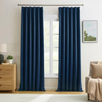 Pinch Pleated Curtains 138 Inches Long 2 Panels Set, Thermal Insulated Blackout by KEQIAOSUOCAI