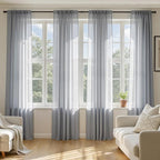 MIULEE Dark Grey Sheer Curtains 96 Inches Long 4 Panels 54 x 96 Inches | Light by MIULEE