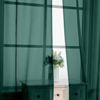 Hunter Green Sheer Curtains 63 Inches Long 2 Panels - Image 5