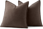 MIULEE Decorative Linen Pillow Covers 16x16 Inch Reddish Brown | Boho - Image 6