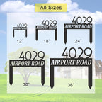 Personalized Modern Large Metal Address Sign for Yard, Custom House Number Sign Street Name Plaque for Outside, Outdoor Lawn Address Post Home Garden Decoration Plaque with Stakes