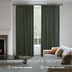 Pinch Pleated Linen Curtains 100% Blackout 102 Inches Long - Image 3