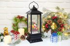 Eldnacele Singing Battery Operated & Plug-in Musical Lighted Christmas Snow Spinning Water Glittering Snow Globe Lantern Home Decoration and Gift, Santa Claus