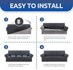 Stretch Oversized Couch Covers for Sofa Slipcover, Charcoal | 1-Piece Washable - Image 5