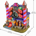 Carnival Funhouse Clown Theme Spooky Halloween Village Multi-Color LED Lights, Motion and Music 9.25" x 5.75" x 9.5"