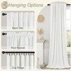 Black Out Curtains 72 Inch Long 2 Panel Burg Lightweight Faux Linen Cute - Image 6
