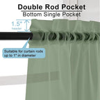 Sage Green Sheer Curtains 96 Inches Long 2 Panels Set, Elegant Sheer Curtains - Image 4
