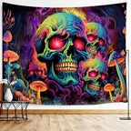 Xiaoput Skull Blacklight UV Reactive Skeleton Wall Tapestry for Bedroom, Living Room, Dorm Decor - 40x30IN